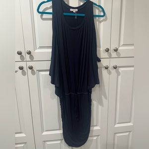 Navy blue half flowy half tight dress